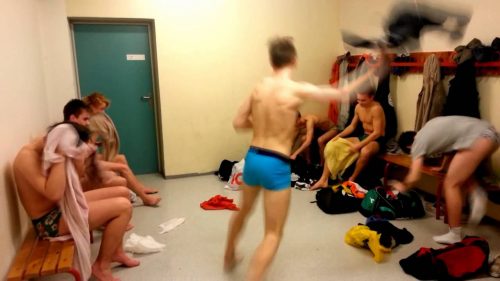 Boys naked in locker room