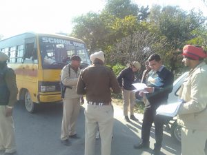 Challans of school buses not complying with the prescribed rules