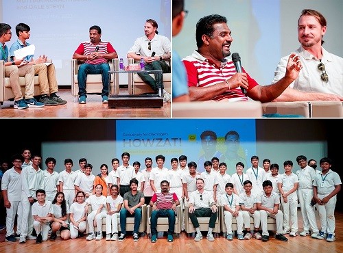 Cricket Legends Muttiah Muralitharan and Dale Steyn Visit Oakridge International School Gachibowli Cricket Legends Muttiah Muralitharan and Dale Steyn Visit Oakridge International School Gachibowli