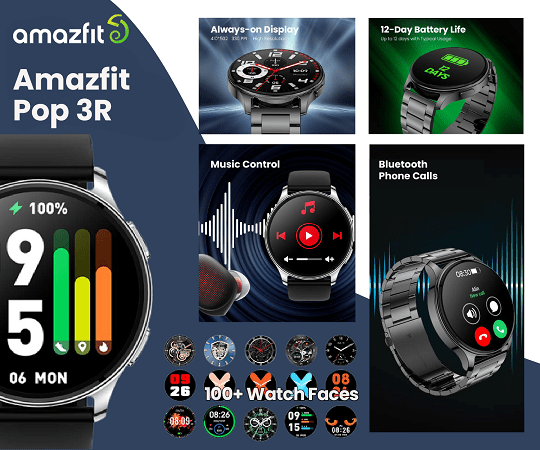Amazfit Launches Pop 3R Smartwatch Under 5000 Range Amazfit Launches Pop 3R Smartwatch Under 5000 Range