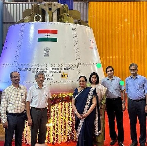 KCP Hands Over Integrated Air Drop Test – Crew Module Structure to ISRO, Meant for Gaganyaan Mission