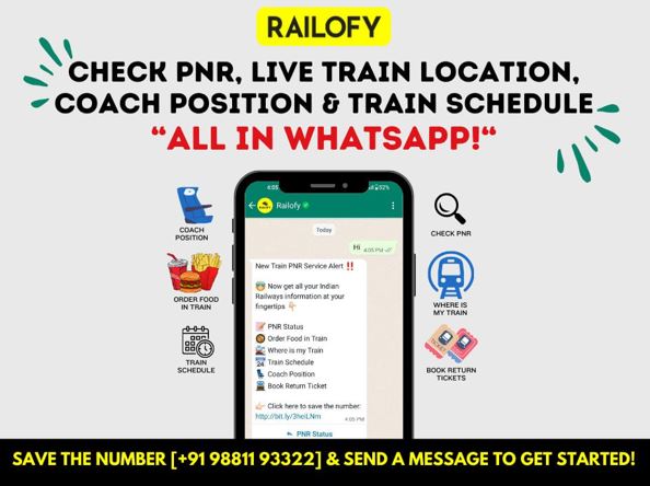Check PNR Status, Live Train Location, Coach Position and Train Schedule: All in One Place-WhatsApp Check PNR Status, Live Train Location, Coach Position and Train Schedule: All in One Place-WhatsApp