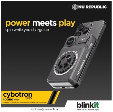 Nu Republic Drops the Cybotron Spin 10000 mAh Powerbank – India’s First Wireless Power bank Designed as a Fidget Spinner Nu Republic Drops the Cybotron Spin 10000 mAh Powerbank – India’s First Wireless Power bank Designed as a Fidget Spinner