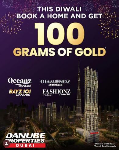Danube Group Launches Exclusive Diwali Bonanza Offering 100 Grams of Gold to Indian customers Danube Group Launches Exclusive Diwali Bonanza Offering 100 Grams of Gold to Indian customers