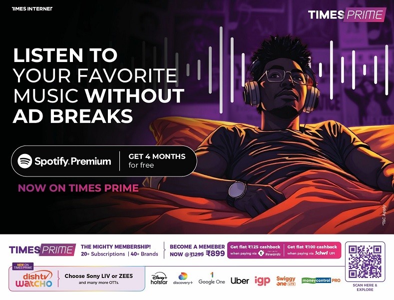 Times Prime Partners with Spotify to Offer Exclusive 4-Month Free Premium Membership for Members Times Prime Partners with Spotify to Offer Exclusive 4-Month Free Premium Membership for Members