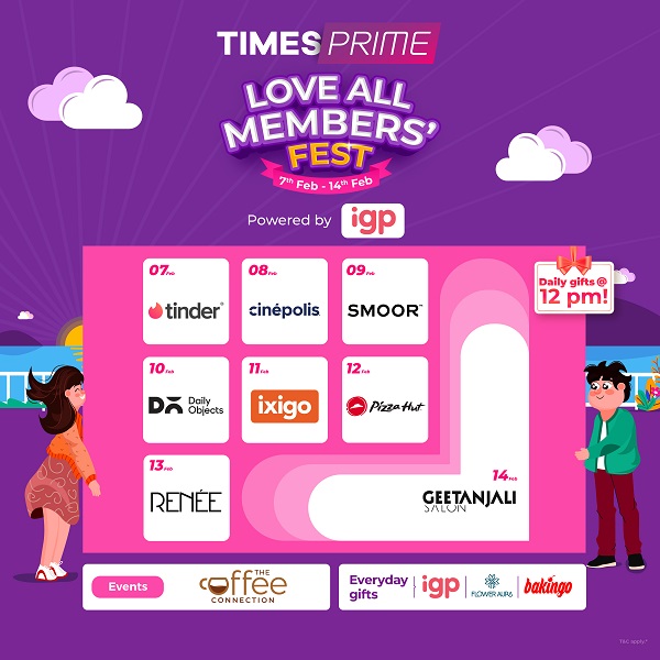 Times Prime Launches Valentine-Themed Members Fest with Premium Brand Partnerships Times Prime Launches Valentine-Themed Members Fest with Premium Brand Partnerships