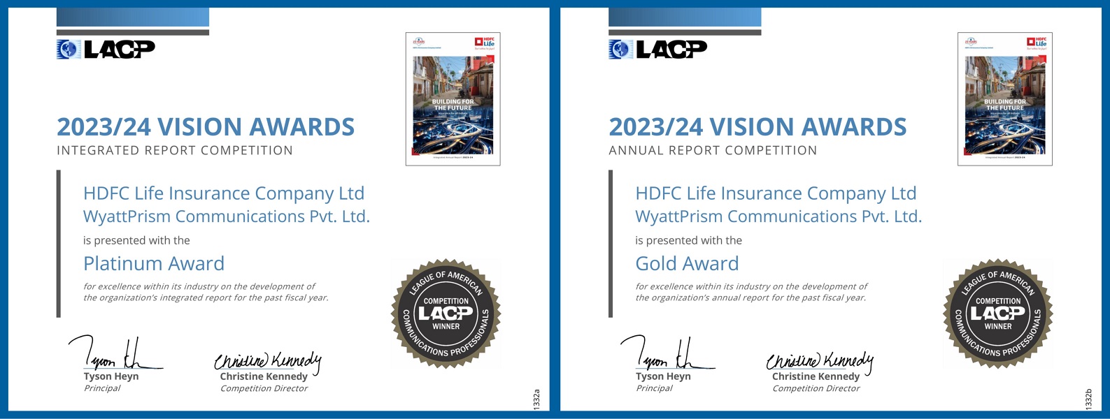 Dual Recognition for HDFC Life at the LACP Vision Awards FY 23/24 Dual Recognition for HDFC Life at the LACP Vision Awards FY 23/24