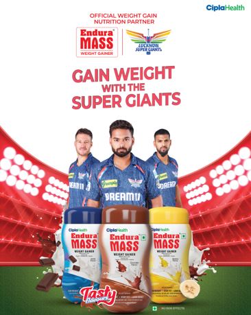 Endura Mass Becomes Official Weight Gainer Nutrition Partner for Lucknow Super Giants Endura Mass Becomes Official Weight Gainer Nutrition Partner for Lucknow Super Giants