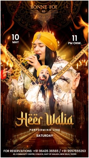 Sufi Sensation Heer Walia to Perform Live at Bonne Foi 65 This Saturday Sufi Sensation Heer Walia to Perform Live at Bonne Foi 65 This Saturday