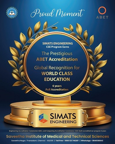 SIMATS Engineering’s CSE Program Earns Prestigious ABET Accreditation SIMATS Engineering’s CSE Program Earns Prestigious ABET Accreditation