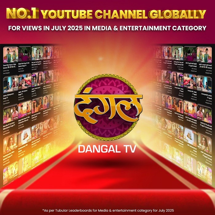 Dangal TV Channel Ranked No.1 on YouTube Globally as per Tubular Leaderboard in Media & Entertainment and Films & Movies Categories Dangal TV Channel Ranked No.1 on YouTube Globally as per Tubular Leaderboard in Media & Entertainment and Films & Movies Categories