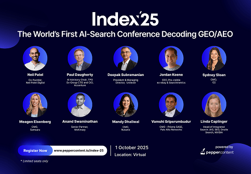 Pepper Content Unveils Index’25: The World’s First AI-Search Conference Pepper Content Unveils Index’25: The World’s First AI-Search Conference