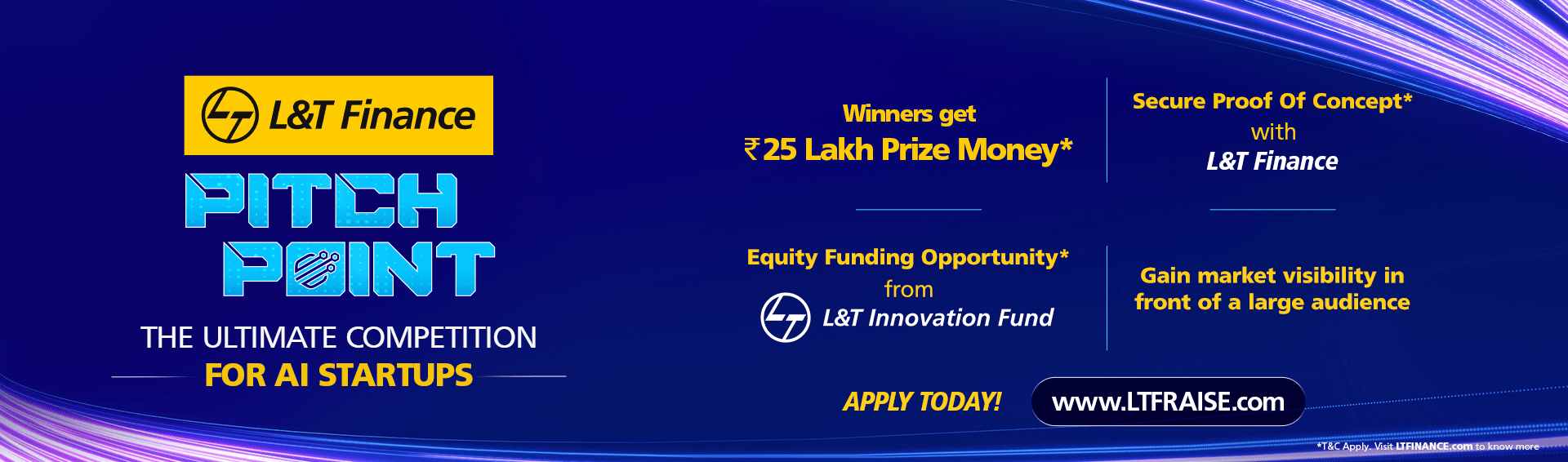 L&T Finance Ltd. Launches ‘Pitch Point,’ a Competition for AI Startups Ahead of RAISE’ 25 L&T Finance Ltd. Launches ‘Pitch Point,’ a Competition for AI Startups Ahead of RAISE’ 25