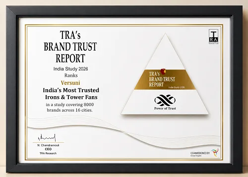 TRA Brand Trust Report 2026 Recognizes Versuni India as One of India's Most Trusted Brands in the Irons Category TRA Brand Trust Report 2026 Recognizes Versuni India as One of India's Most Trusted Brands in the Irons Category
