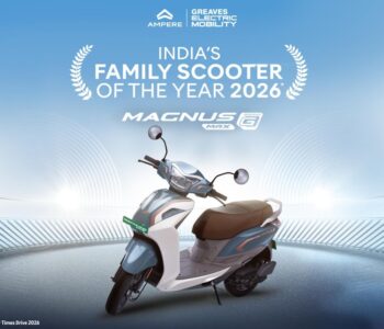 Ampere Magnus G Max by Greaves Electric Mobility Wins 'Family Scooter of the Year' at Times Drive Auto Summit and Awards 2026