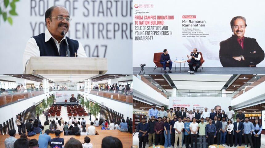 35641_ramanan-dPGC6X Ramanan Ramanathan, First Mission Director, Atal Innovation Mission, Applauds Entrepreneurial and Innovation Culture at Galgotias University