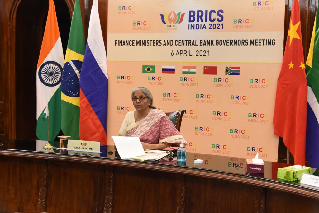 India hosts First Meeting of BRICS Finance Ministers and Central Bank Governors April 6, 2021 India hosts First Meeting of BRICS Finance Ministers and Central Bank Governors April 6, 2021