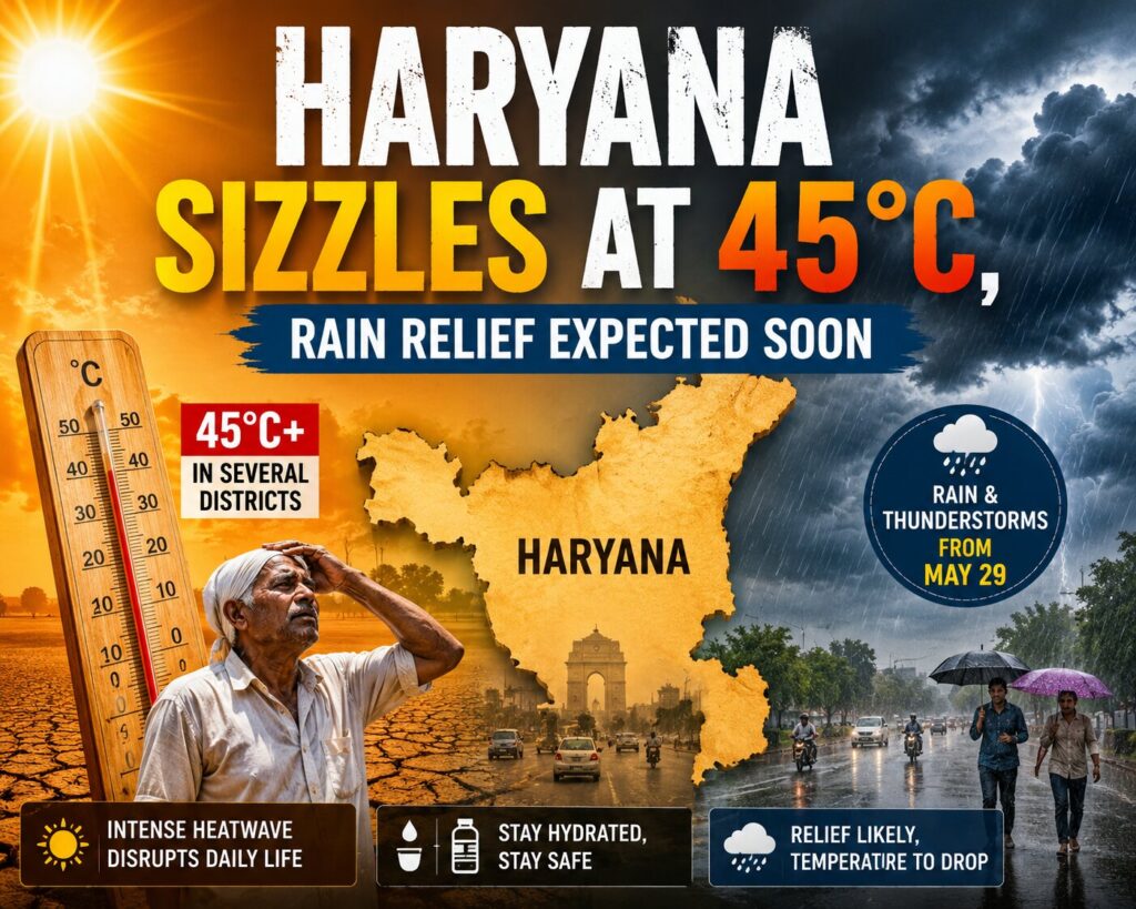Haryana Sizzles at 45°C, Rain Relief Expected Soon