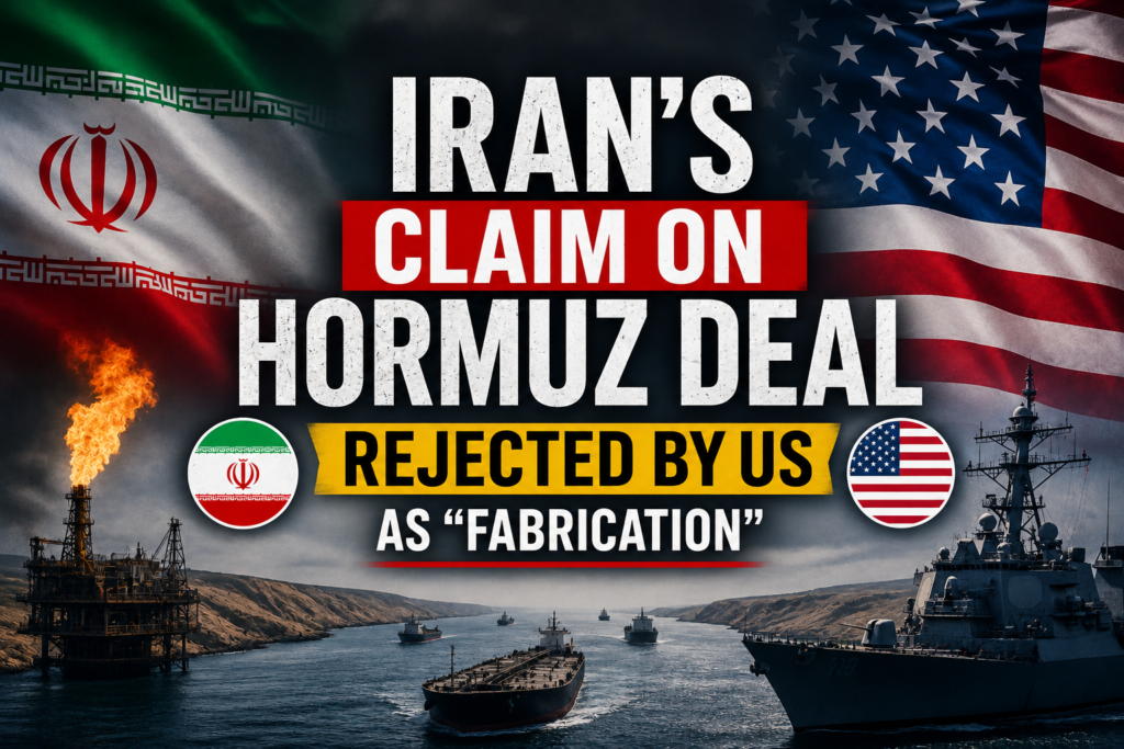 Iran’s Claim on Hormuz Deal Rejected by US as “Fabrication”