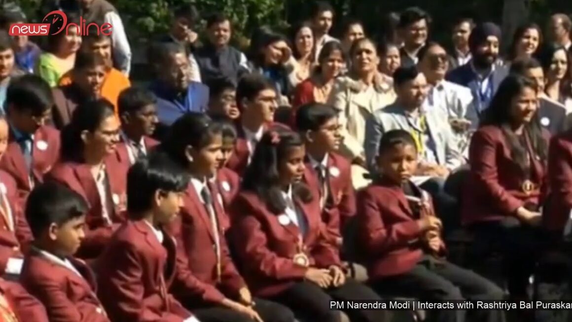 PM Narendra Modi interacts with Rashtriya Bal Puraskar winners