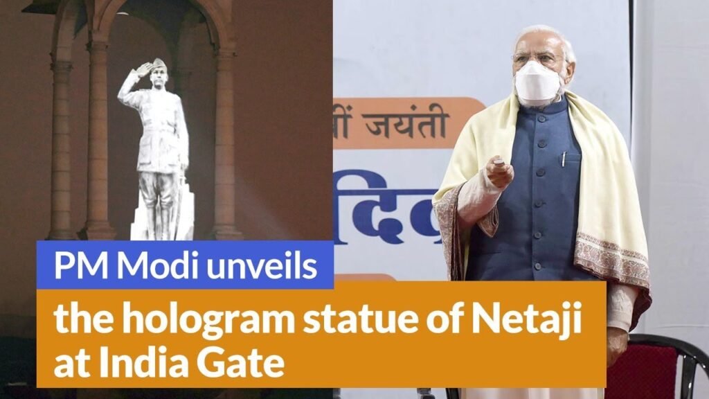 PM unveils hologram statue of Netaji at India Gate Also confers Subhas Chandra Bose Aapda Prabandhan Puraskars