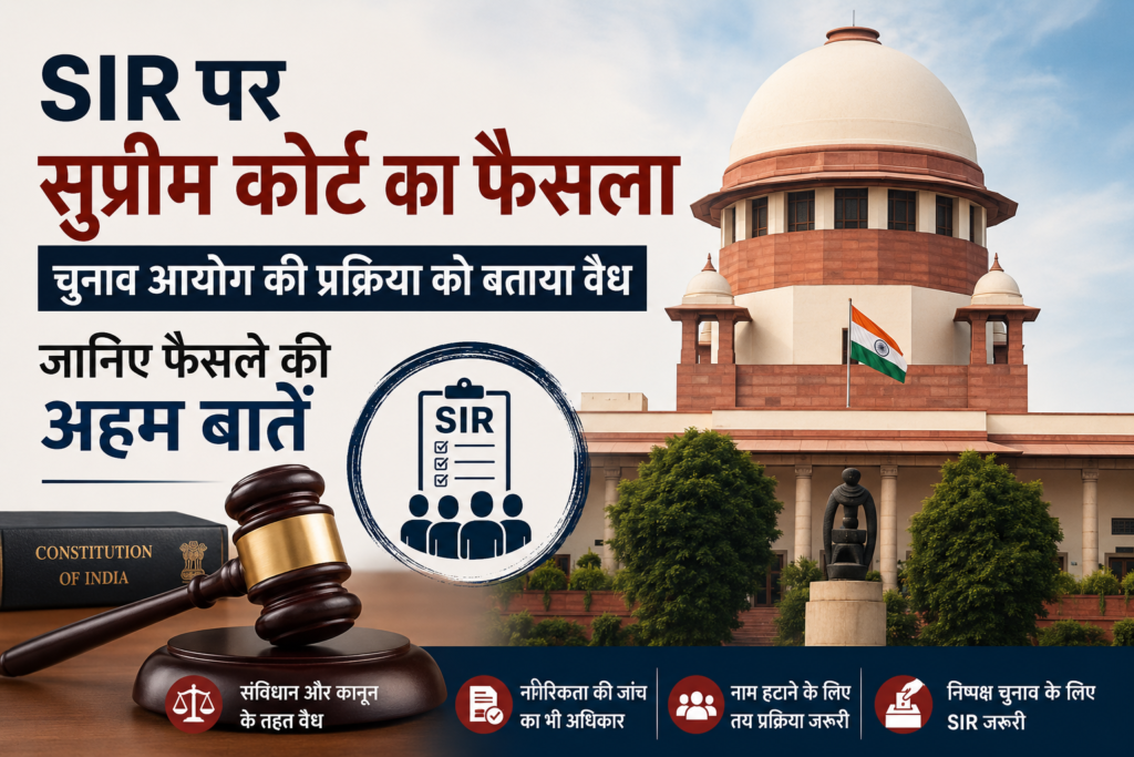 SIR पर सुप्रीम कोर्ट का बड़ा फैसला