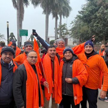 Devotees of Lord Ram Celebrate the Consecration Ceremony at Sukhna Lake Chandigarh.