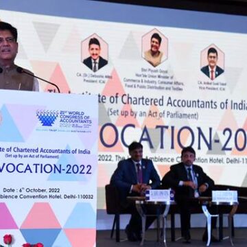 Minister asks Chartered Accountants of India to strive to take Indian Chartered Accountancy Firms to the global level