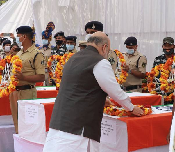 Union Home Minister Shri Amit Shah paid tributes at Jagdalpur to the brave security Union Home Minister Shri Amit Shah paid tributes at Jagdalpur to the brave security