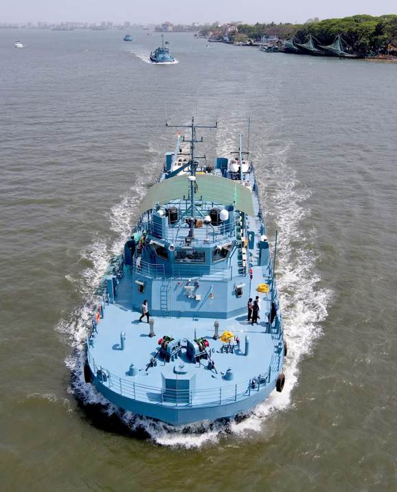 Cochin Shipyard delivers three Floating Border Out-Post vessels to BSF Cochin Shipyard delivers three Floating Border Out-Post vessels to BSF