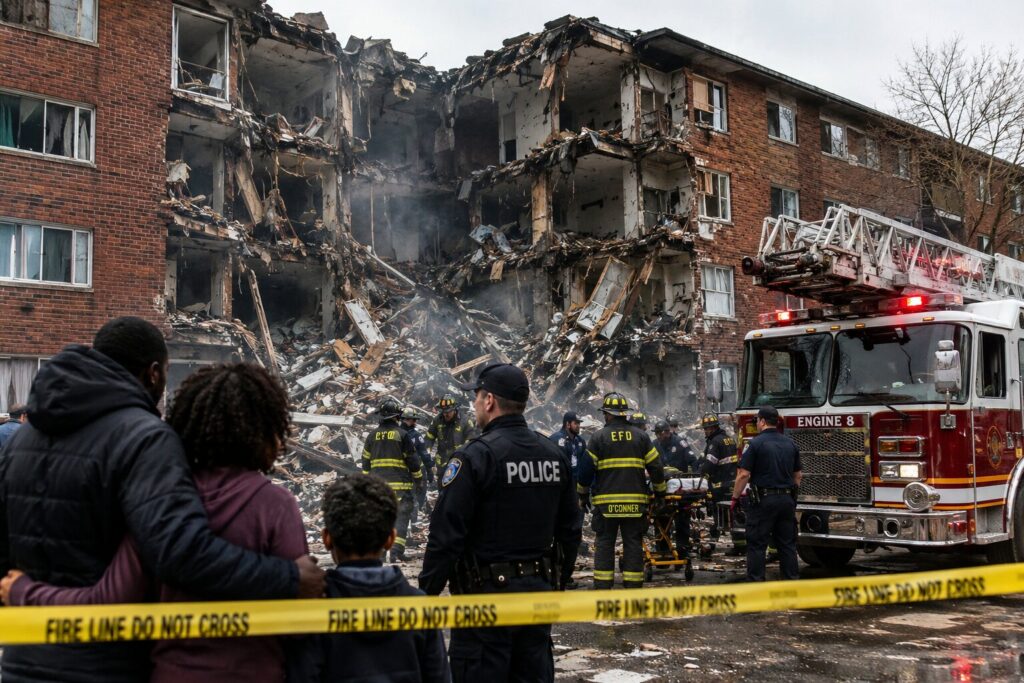“Family Shattered After Apartment Explosion Kills Three in US Building”