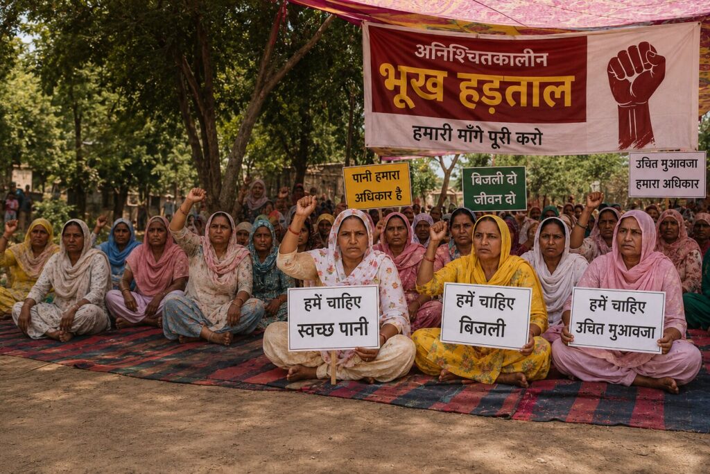 Hunger Strike Intensifies in Hisar's Chanot Village as Residents Demand Action