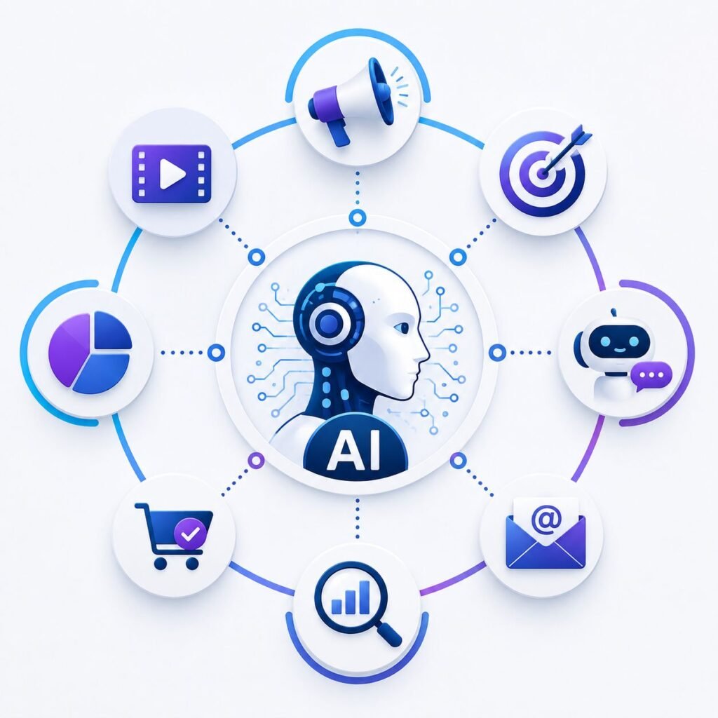 AI technology icons
