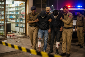 Aryan and Sunny Mehra, arrested in Jammu and Kashmir, sustained injuries during a police operation linked to the investigation into the Chandigarh chemist shop murder.