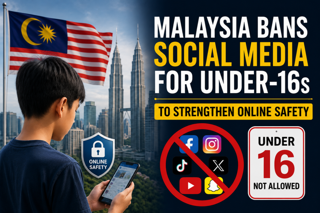 Malaysia bans social media for u16s Malaysia Bans Social Media for Under-16s to Strengthen Online Safety