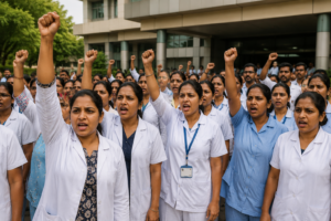 Haryana nurses protest