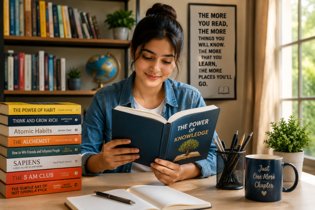 Reading books increases Knowledge