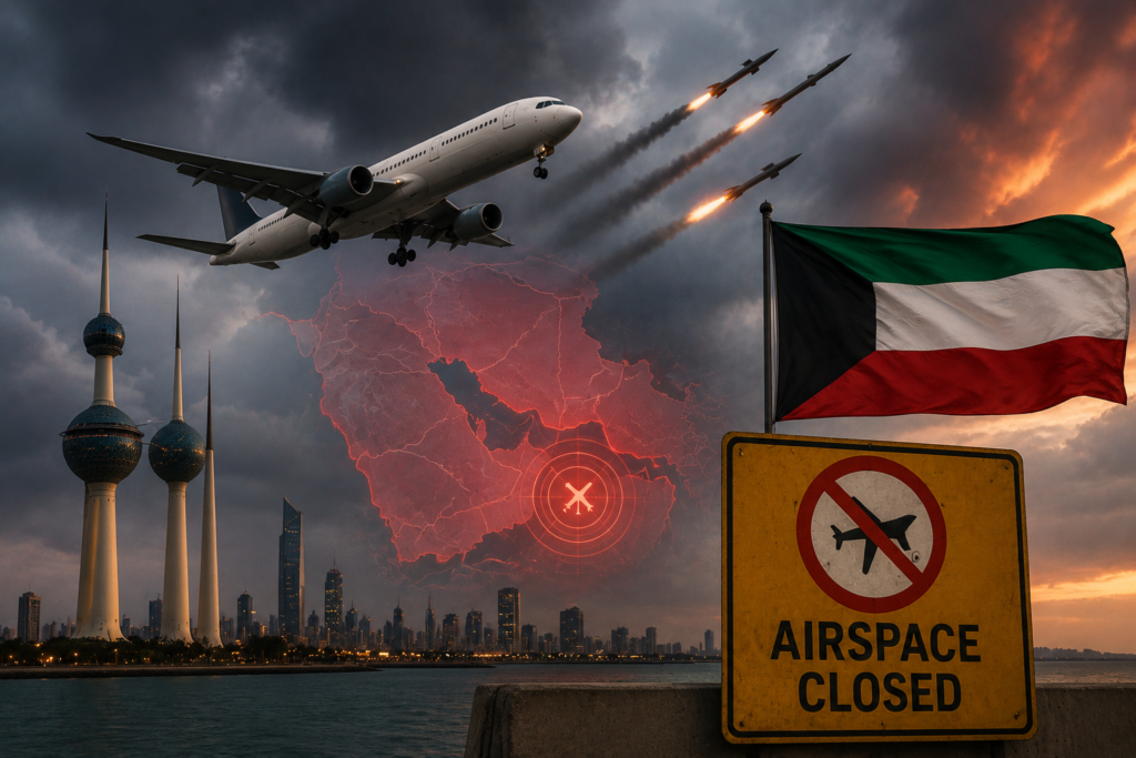 Kuwait Shuts Airspace as Iran Strikes Intensify Regional Tensions