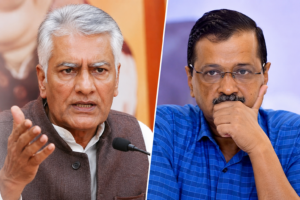 Political leaders addressing media amid a growing political debate in Punjab over allegations of divisive politics.