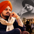 Floral tribute and memorial display honoring Punjabi singer Sidhu Moosewala on his birth anniversary.
