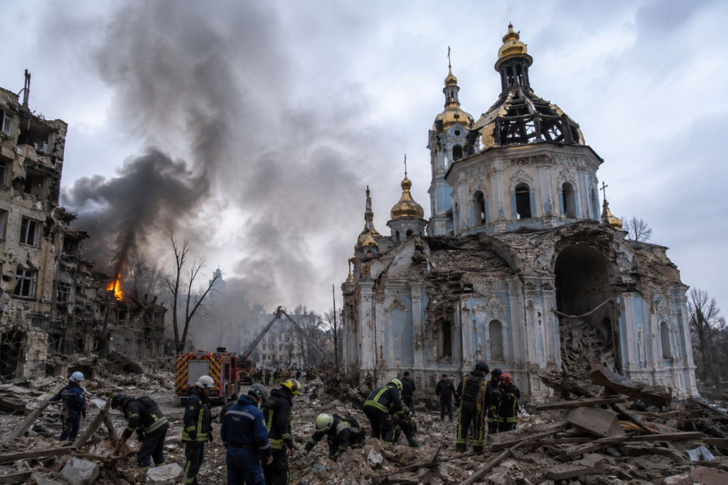 Russian Strikes Kill Nine in Ukraine, Historic Cathedral Suffers Major Damage Deadly Russian attacks damage a historic cathedral and deepen Ukraine’s humanitarian crisis.