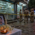 Police investigating a shooting incident outside a chemist shop in Chandigarh after cashier murder case