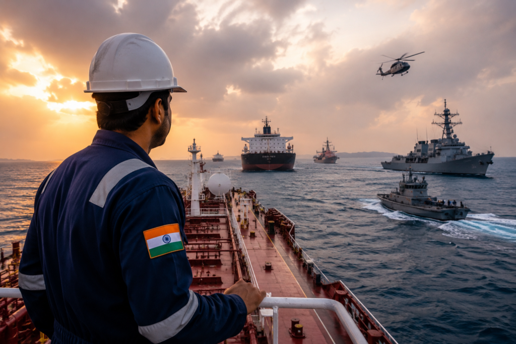 Can India Protect Its Seafarers in the Gulf Amid Rising Maritime Security Risks? Maritime tensions raise new concerns for Indian seafarers in the Gulf.