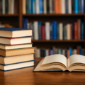 Stack of books and open book in a library representing Haryana college book procurement news