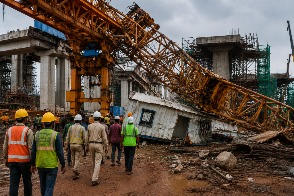 Three Workers Die in Faridabad Crane Collapse at Expressway Construction Site