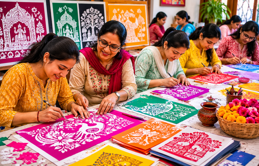 Sanjhi Workshop Concludes in Kurukshetra, Women Learn Traditional Folk Art Techniques