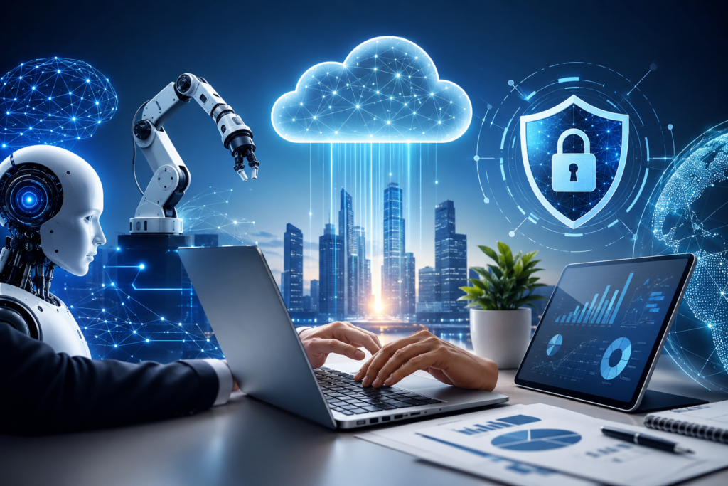 How AI, Cloud Computing, Cybersecurity, and Data Analytics Are Shaping Modern Businesses