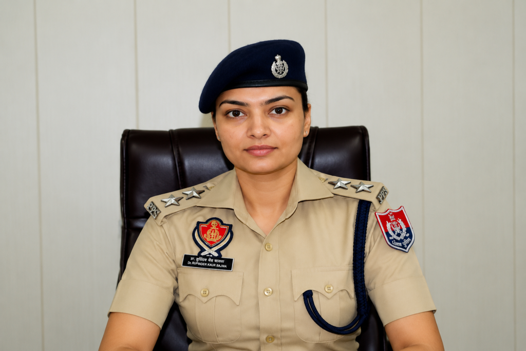 DSP Rupinder Kaur Bajwa addressing the media regarding the investigation into the Kamalpur village land dispute firing case.