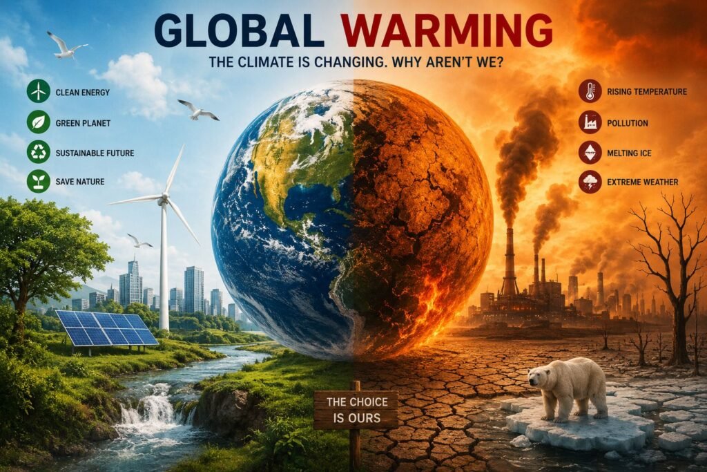 Global Warming Global warming article explaining causes, effects and solutions of climate change.
