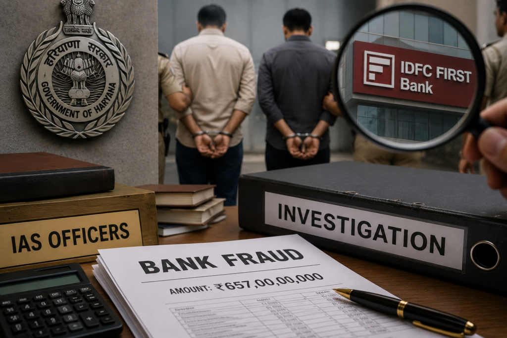 Haryana Bank Fraud Probe Intensifies as Two Arrested, IAS Officers Face Scrutiny